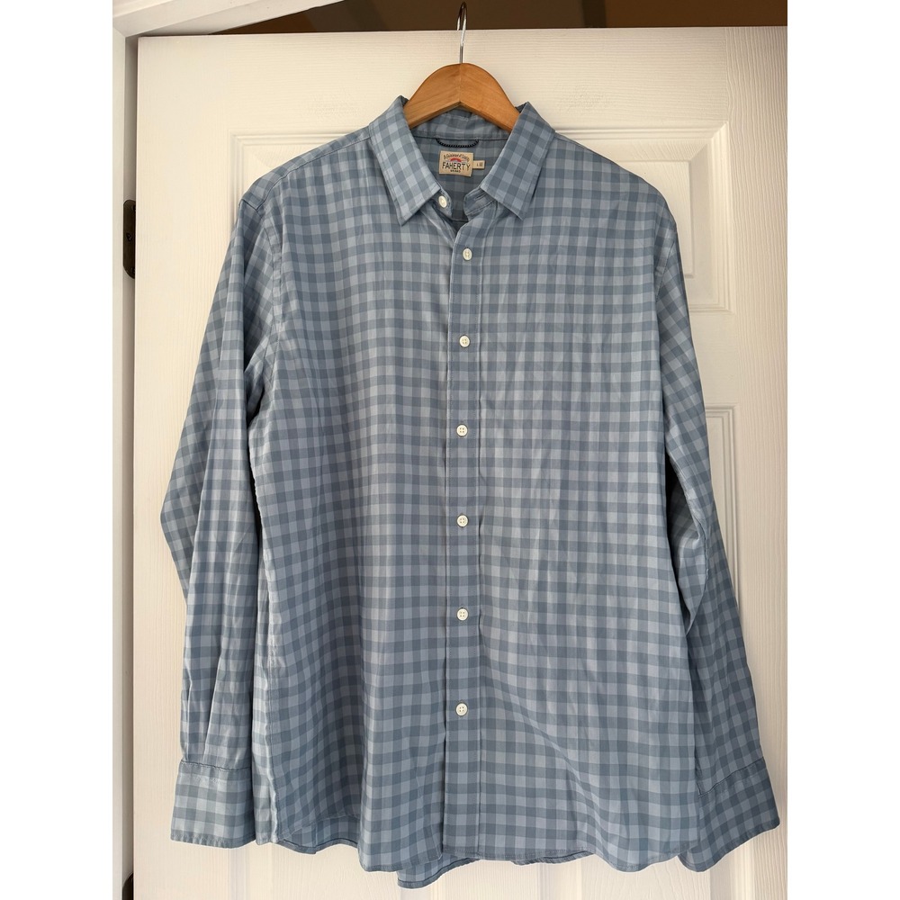 Faherty Mens Gingham Button Down Casual Preppy
